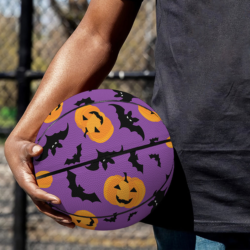 Halloween Bat And Pumpkin Pattern Print Basketball