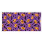Halloween Bat And Pumpkin Pattern Print Beach Towel