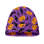 Halloween Bat And Pumpkin Pattern Print Beanie