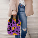 Halloween Bat And Pumpkin Pattern Print Bible Tote Bag