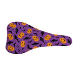 Halloween Bat And Pumpkin Pattern Print Bicycle Seat Cover