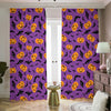 Halloween Bat And Pumpkin Pattern Print Blackout Pencil Pleat Curtains