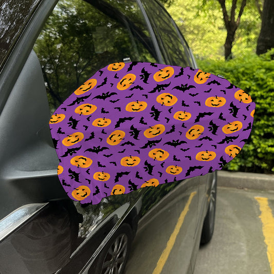 Halloween Bat And Pumpkin Pattern Print Car Side Mirror Covers