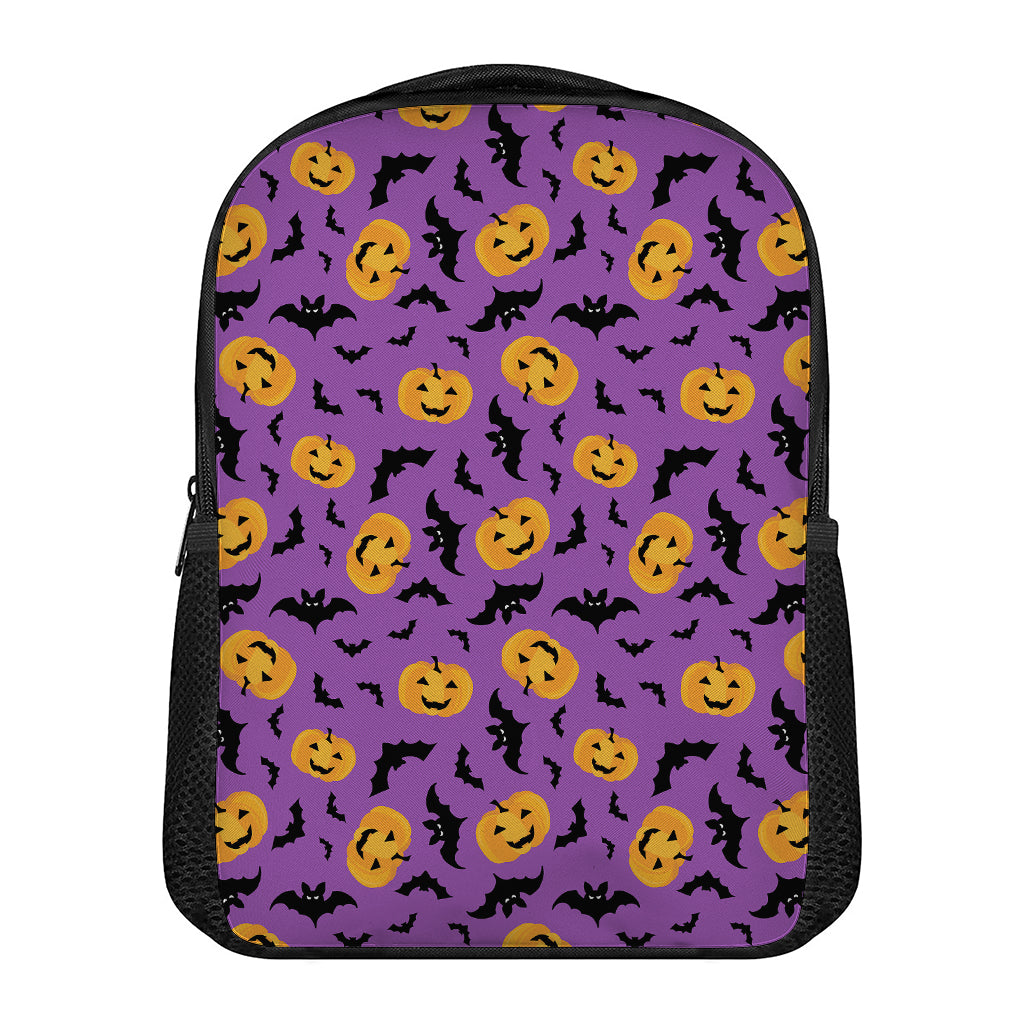 Halloween Bat And Pumpkin Pattern Print Casual Backpack
