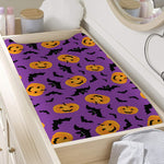 Halloween Bat And Pumpkin Pattern Print Changing Pad Cover