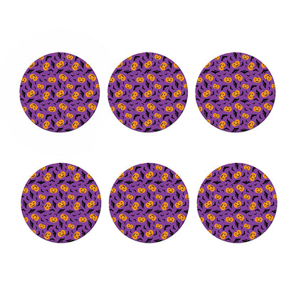Halloween Bat And Pumpkin Pattern Print Coaster Set