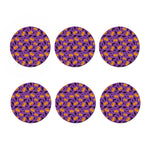Halloween Bat And Pumpkin Pattern Print Coaster Set