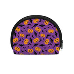 Halloween Bat And Pumpkin Pattern Print Coin Purse