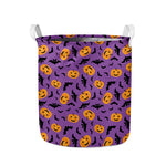 Halloween Bat And Pumpkin Pattern Print Collapsible Laundry Basket