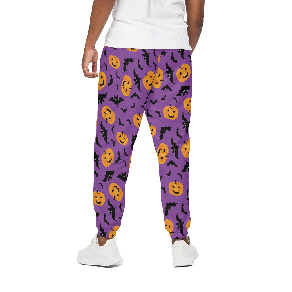 Halloween Bat And Pumpkin Pattern Print Cotton Pants