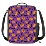 Halloween Bat And Pumpkin Pattern Print Crossbody Lunch Bag