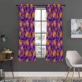 Halloween Bat And Pumpkin Pattern Print Grommet Curtain Panels