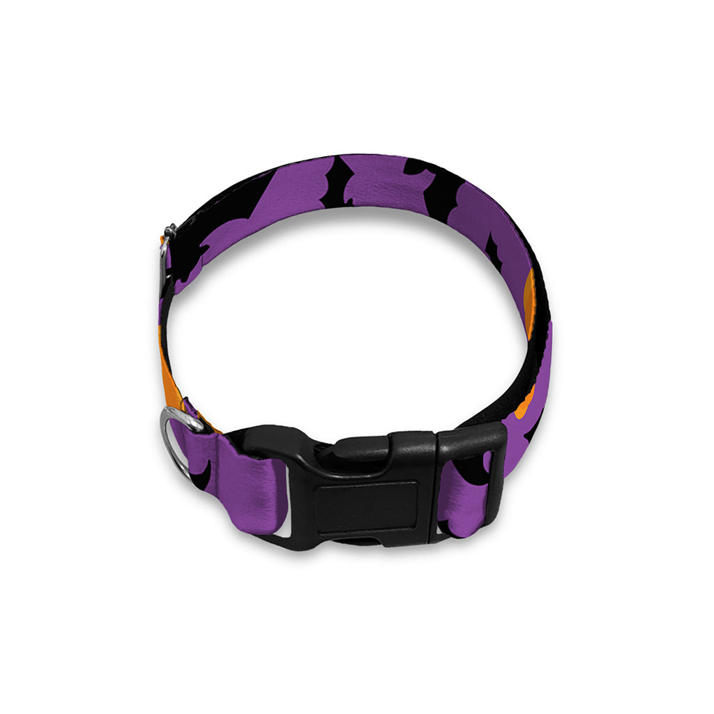 Halloween Bat And Pumpkin Pattern Print Dog Collar