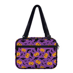 Halloween Bat And Pumpkin Pattern Print Double Strap Bible Bag