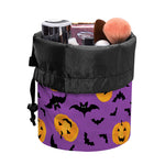 Halloween Bat And Pumpkin Pattern Print Drawstring Makeup Bag
