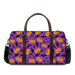 Halloween Bat And Pumpkin Pattern Print Duffle Bag