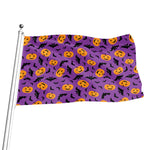 Halloween Bat And Pumpkin Pattern Print Flag