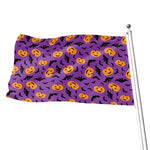 Halloween Bat And Pumpkin Pattern Print Flag