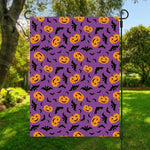 Halloween Bat And Pumpkin Pattern Print Garden Flag