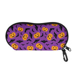 Halloween Bat And Pumpkin Pattern Print Glasses Case