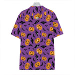 Halloween Bat And Pumpkin Pattern Print Hawaiian Shirt