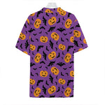 Halloween Bat And Pumpkin Pattern Print Hawaiian Shirt