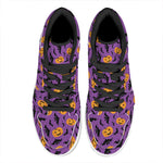 Halloween Bat And Pumpkin Pattern Print High Top Leather Sneakers