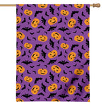 Halloween Bat And Pumpkin Pattern Print House Flag