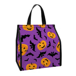Halloween Bat And Pumpkin Pattern Print Insulated Lunch Tote