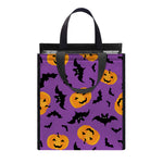 Halloween Bat And Pumpkin Pattern Print Insulated Lunch Tote