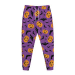 Halloween Bat And Pumpkin Pattern Print Jogger Pants