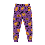 Halloween Bat And Pumpkin Pattern Print Jogger Pants