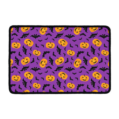 Halloween Bat And Pumpkin Pattern Print Kitchen Mat