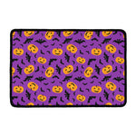 Halloween Bat And Pumpkin Pattern Print Kitchen Mat