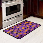 Halloween Bat And Pumpkin Pattern Print Kitchen Mat