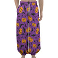 Halloween Bat And Pumpkin Pattern Print Lantern Pants