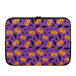 Halloween Bat And Pumpkin Pattern Print Laptop Sleeve