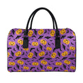 Halloween Bat And Pumpkin Pattern Print Leather Duffel Bag