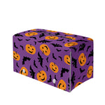 Halloween Bat And Pumpkin Pattern Print Leather Tissue Box Cover