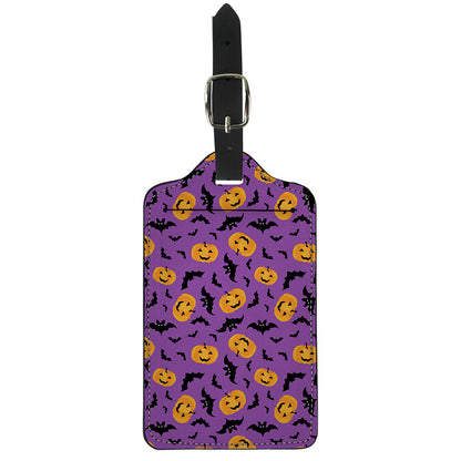 Halloween Bat And Pumpkin Pattern Print Luggage Tag
