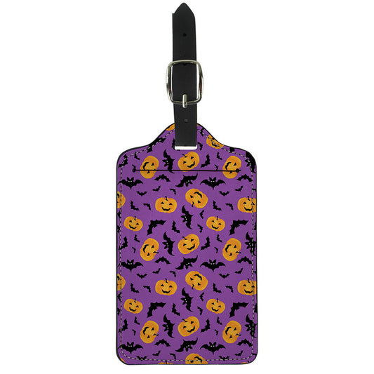 Halloween Bat And Pumpkin Pattern Print Luggage Tag