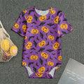 Halloween Bat And Pumpkin Pattern Print Men's Bodysuit