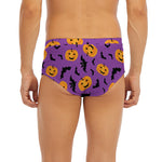 Halloween Bat And Pumpkin Pattern Print Men's Briefs