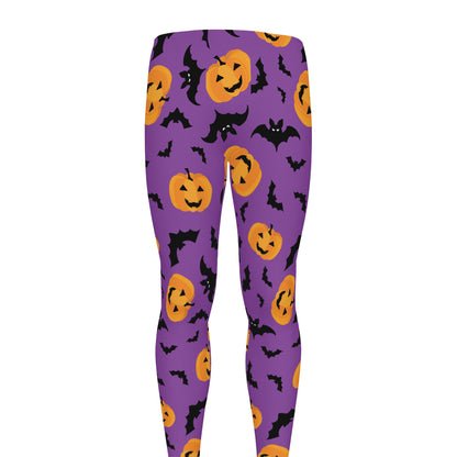 Halloween Bat And Pumpkin Pattern Print Men's leggings