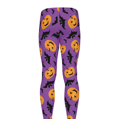 Halloween Bat And Pumpkin Pattern Print Men's leggings
