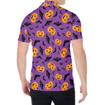 Halloween Bat And Pumpkin Pattern Print Men's Shirt