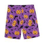 Halloween Bat And Pumpkin Pattern Print Men's Sports Shorts