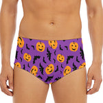 Halloween Bat And Pumpkin Pattern Print Men's Triangle Swim Briefs