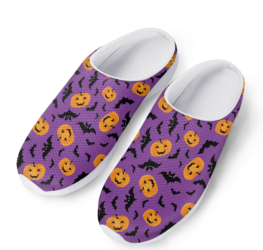 Halloween Bat And Pumpkin Pattern Print Mesh Casual Shoes
