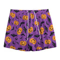 Halloween Bat And Pumpkin Pattern Print Mesh Shorts